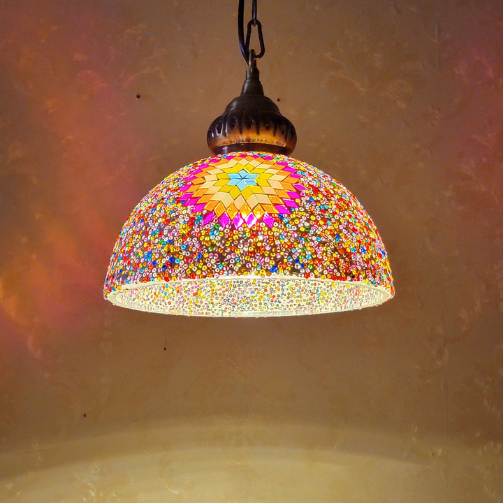 Contemporary Dome Glass Pendant Light