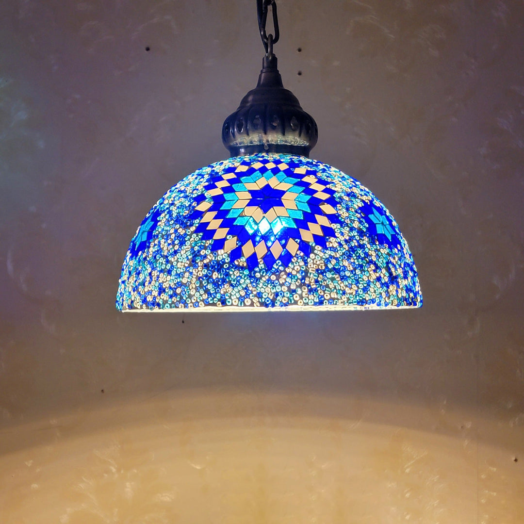 Contemporary Dome Glass Pendant Light