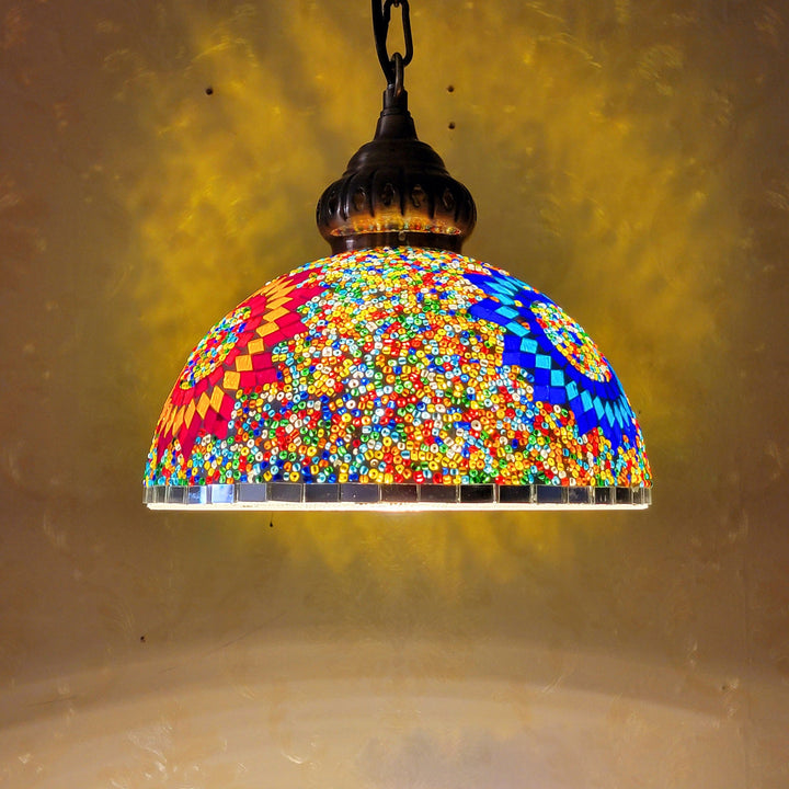 Contemporary Dome Glass Pendant Light
