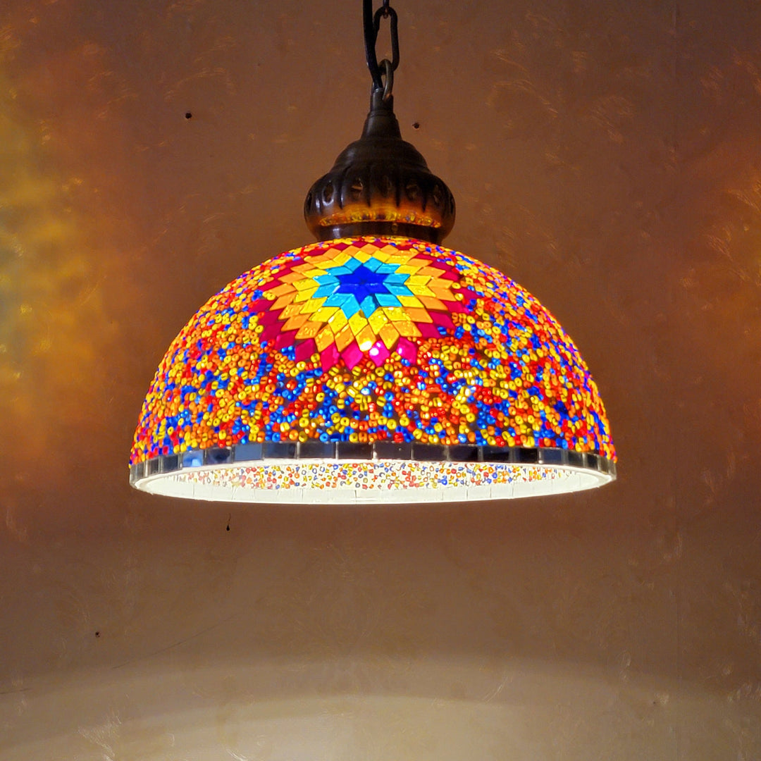 Contemporary Dome Glass Pendant Light