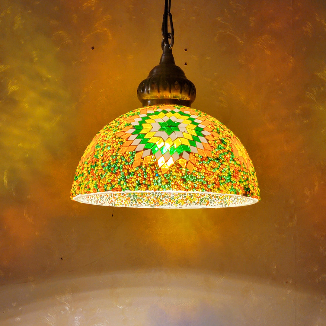 Contemporary Dome Glass Pendant Light
