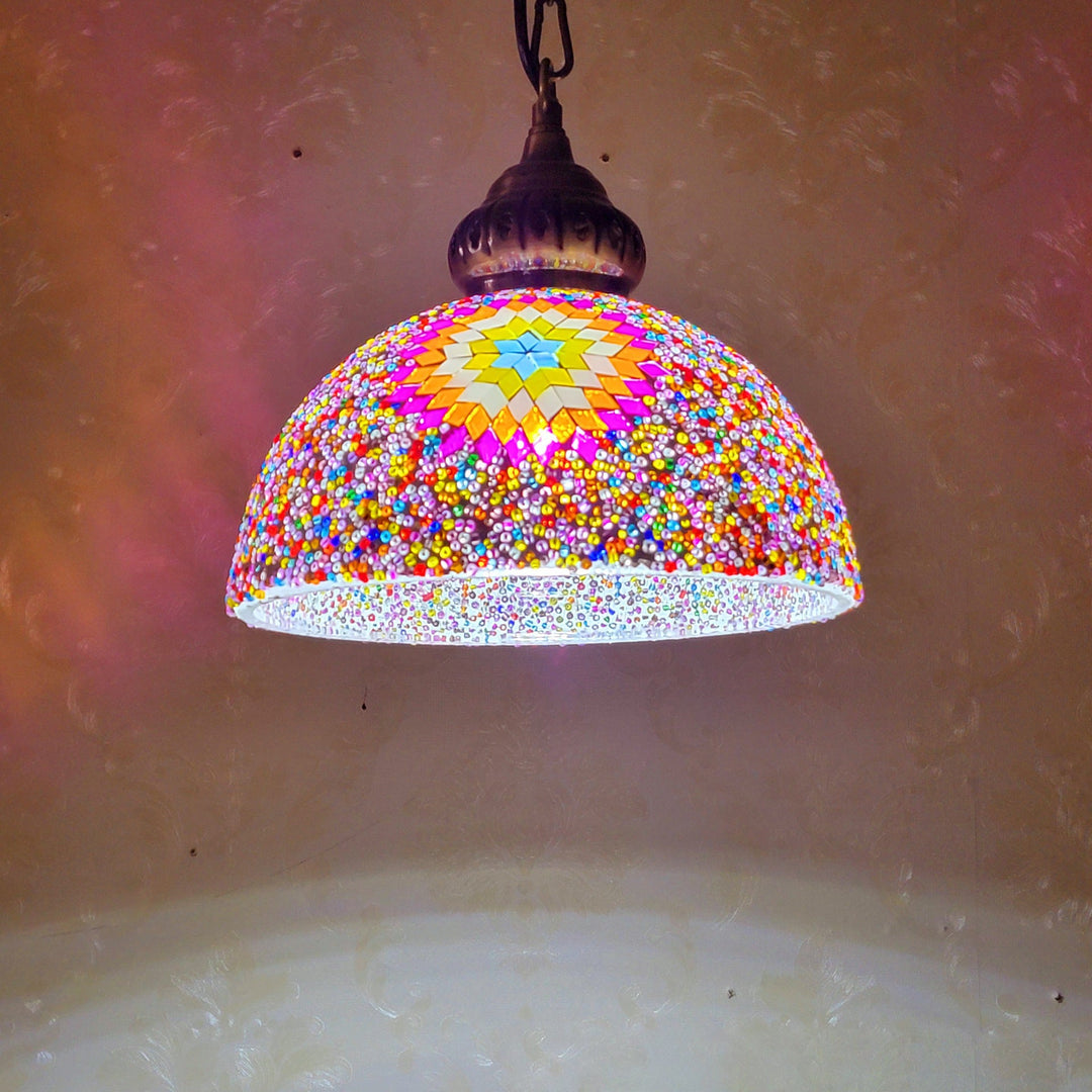 Contemporary Dome Glass Pendant Light