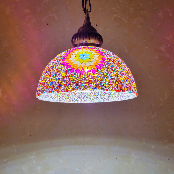 Contemporary Dome Glass Pendant Light