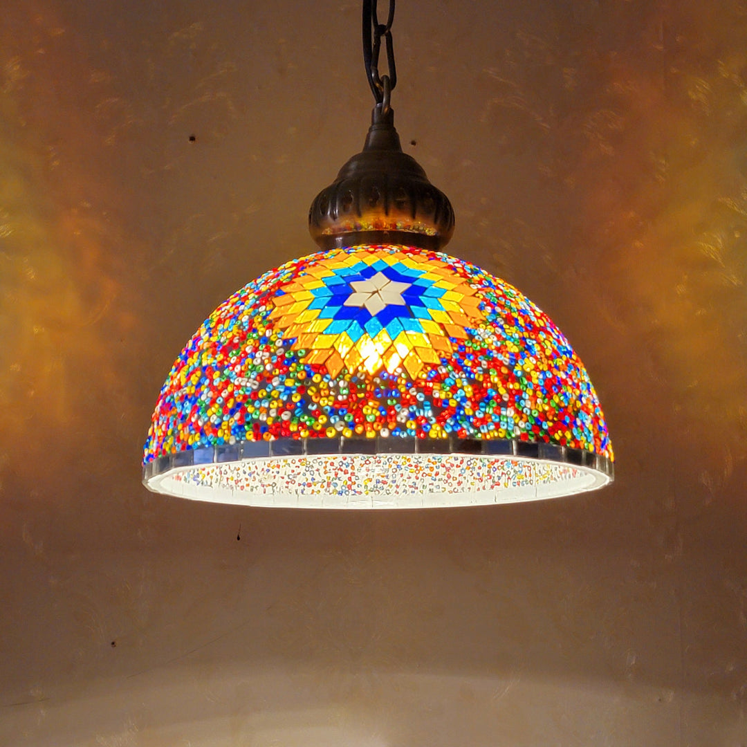 Contemporary Dome Glass Pendant Light