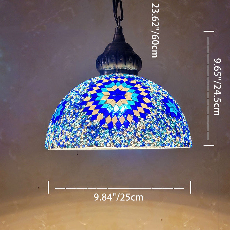 Contemporary Dome Glass Pendant Light