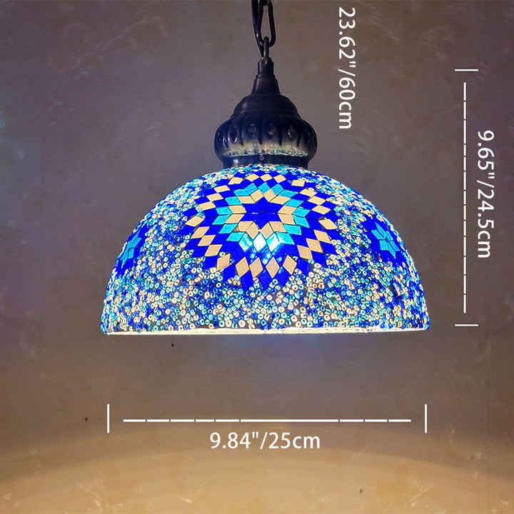 Contemporary Dome Glass Pendant Light