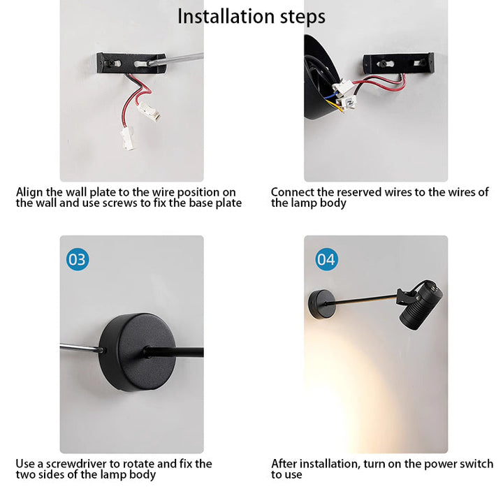 Modern Cylinder Aluminum Adjustable LED Wall Sconce
