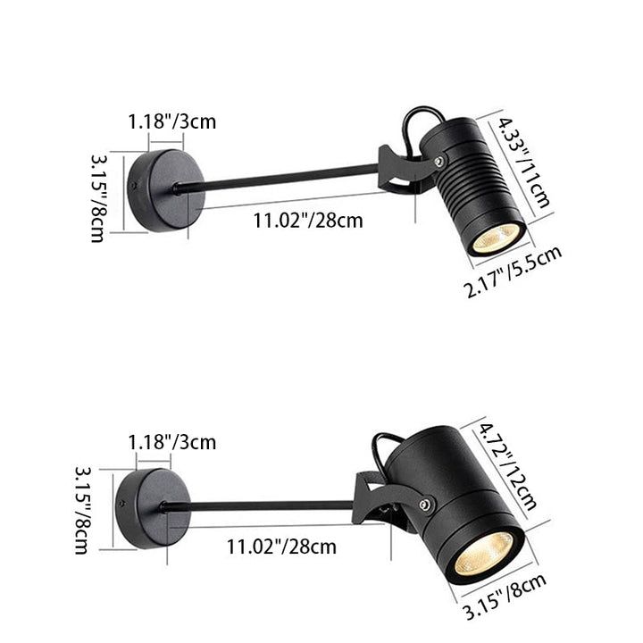 Modern Cylinder Aluminum Adjustable LED Wall Sconce