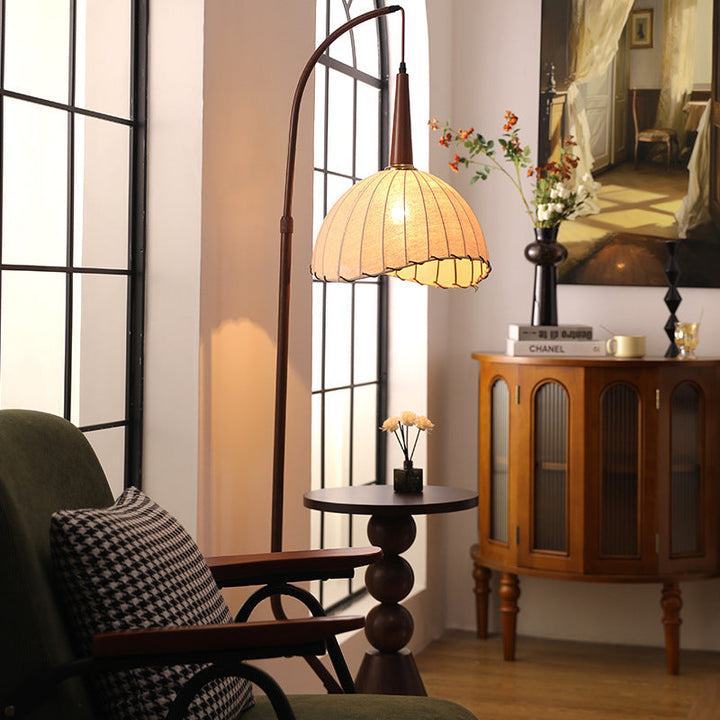 Contemporary Round Fabric Floor Lamp