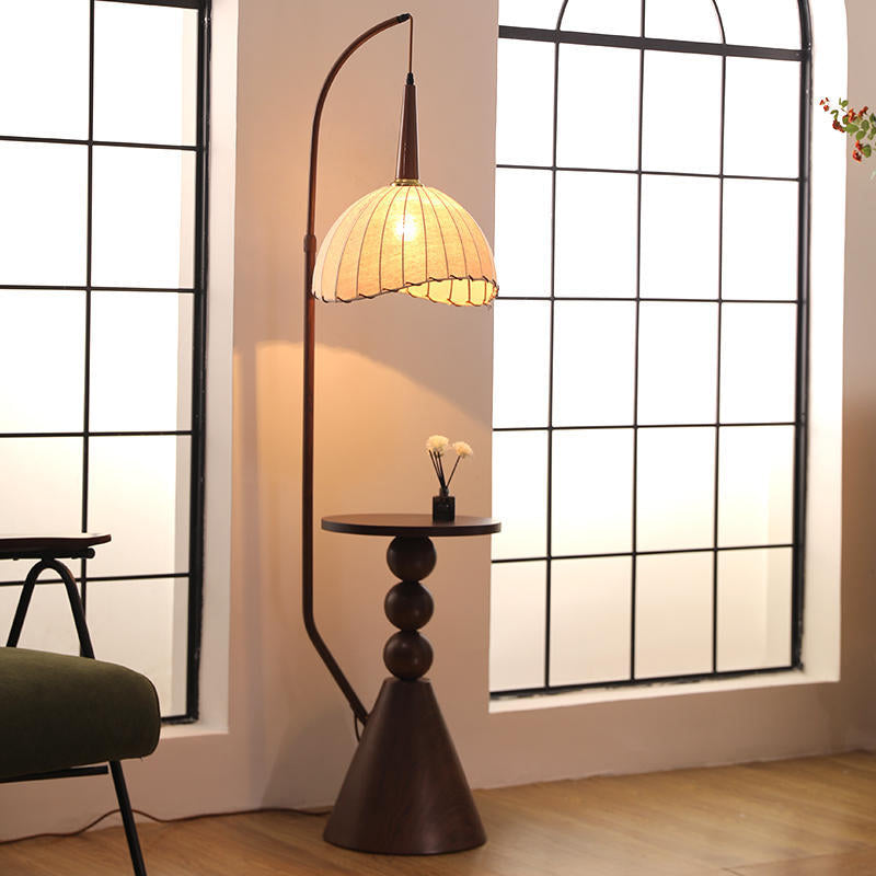 Contemporary Round Fabric Floor Lamp