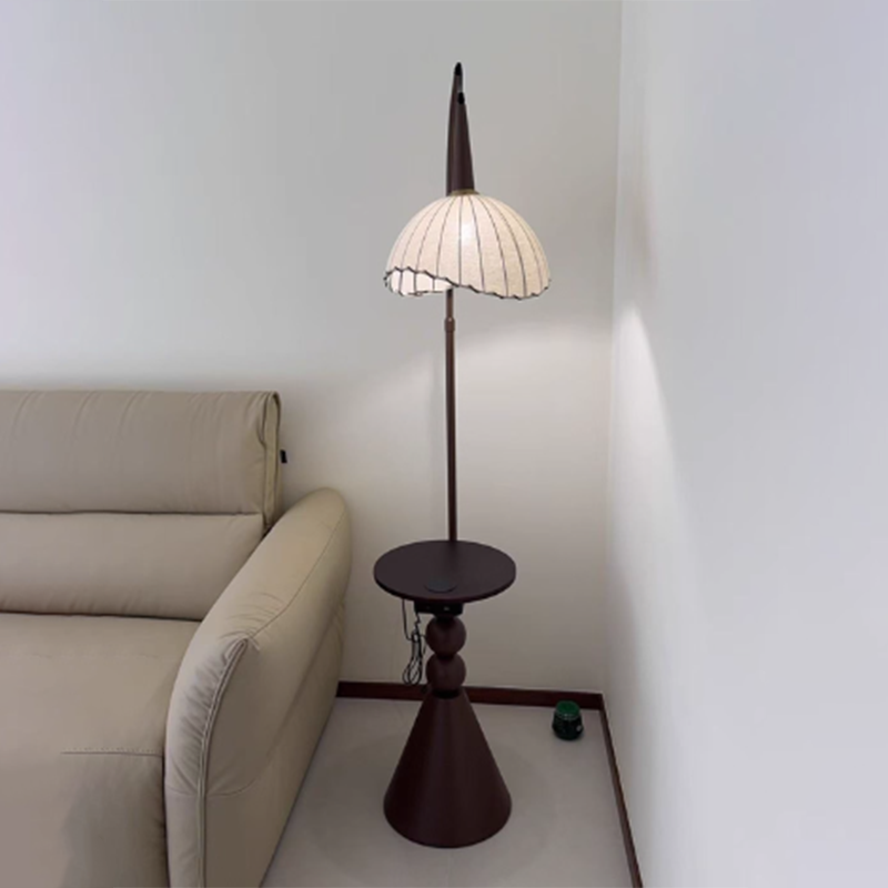 Contemporary Round Fabric Floor Lamp