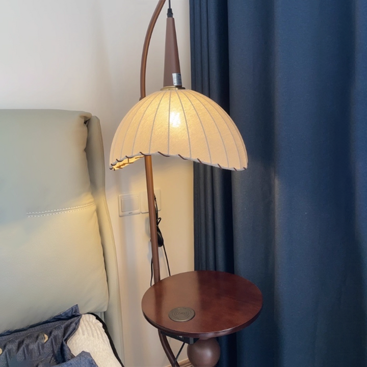 Contemporary Round Fabric Floor Lamp