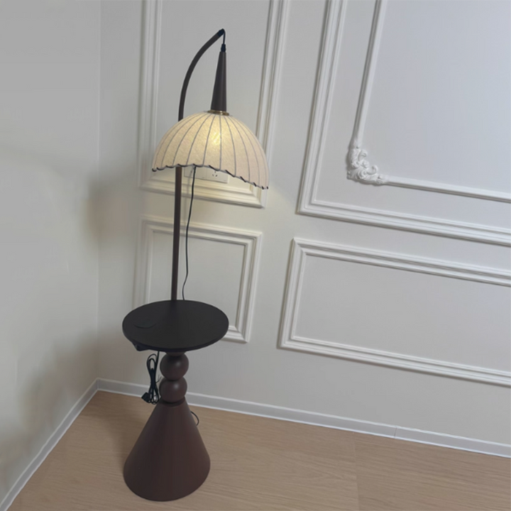 Contemporary Round Fabric Floor Lamp