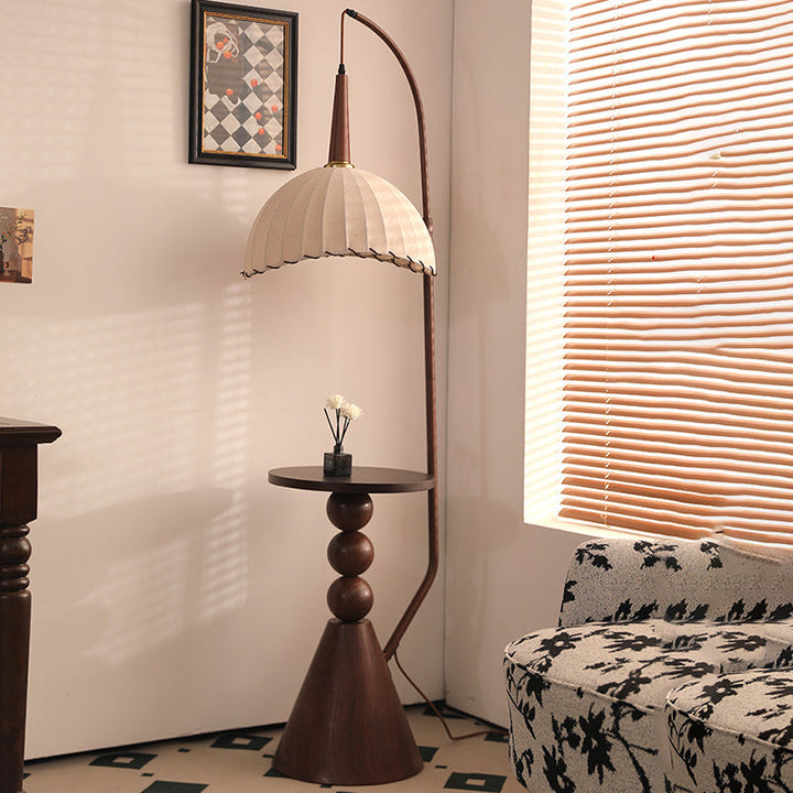 Contemporary Round Fabric Floor Lamp