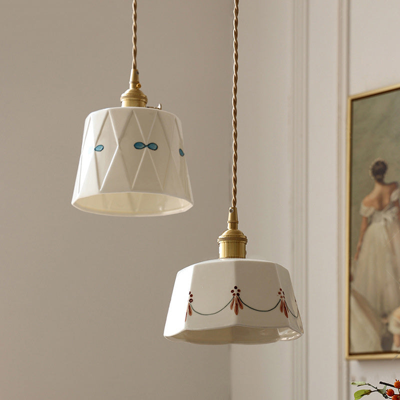 Traditional Cylinder Ceramic Pendant Light