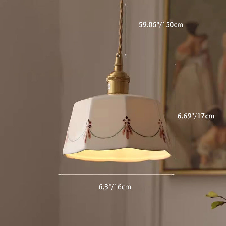 Traditional Cylinder Ceramic Pendant Light