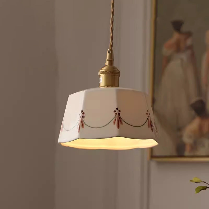 Traditional Cylinder Ceramic Pendant Light