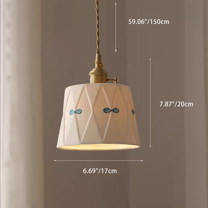 Traditional Cylinder Ceramic Pendant Light