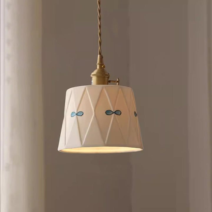 Traditional Cylinder Ceramic Pendant Light