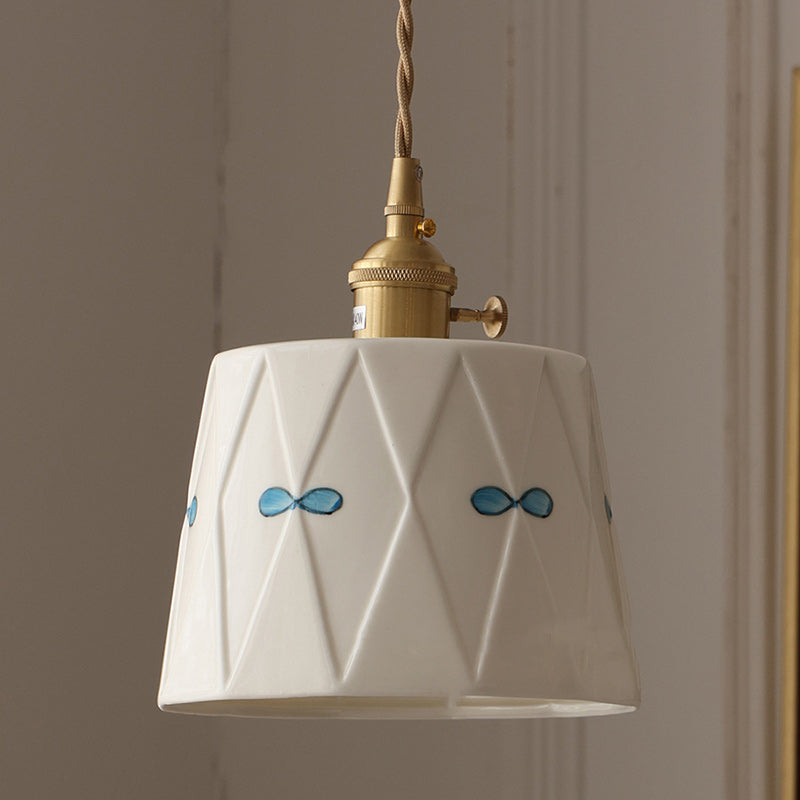 Traditional Cylinder Ceramic Pendant Light