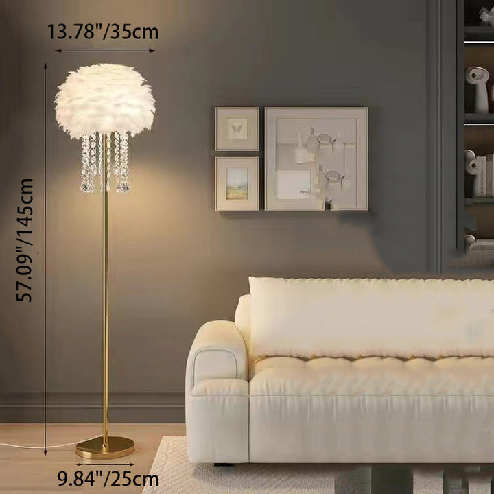 Contemporary Oval Crystal Floor Lamp