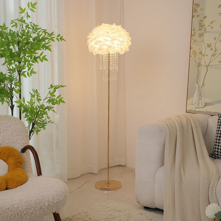 Contemporary Oval Crystal Floor Lamp
