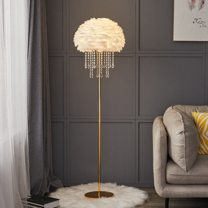 Contemporary Oval Crystal Floor Lamp