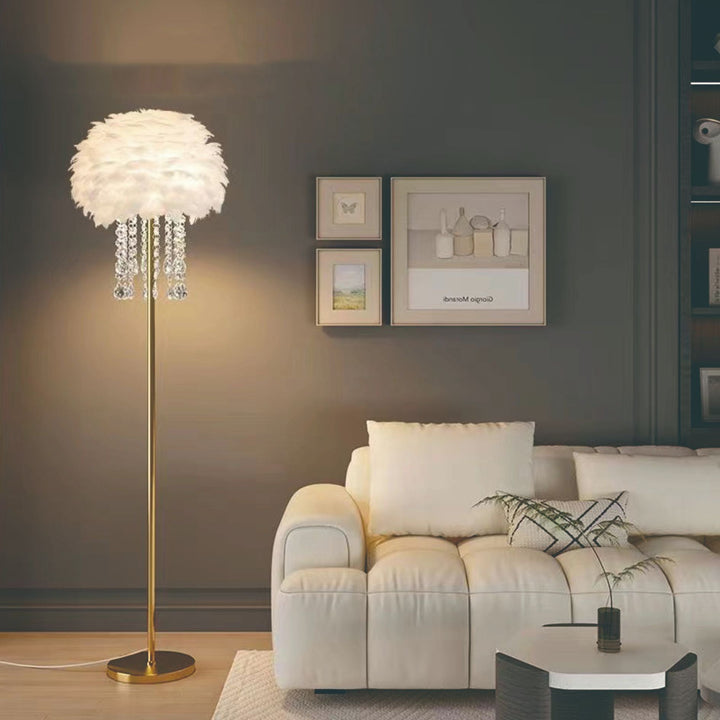 Contemporary Oval Crystal Floor Lamp