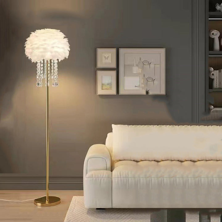 Contemporary Oval Crystal Floor Lamp
