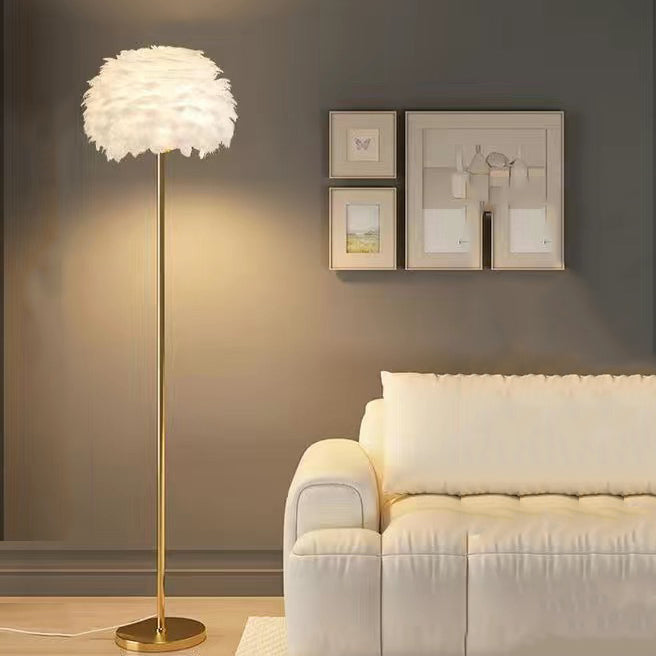 Contemporary Oval Crystal Floor Lamp