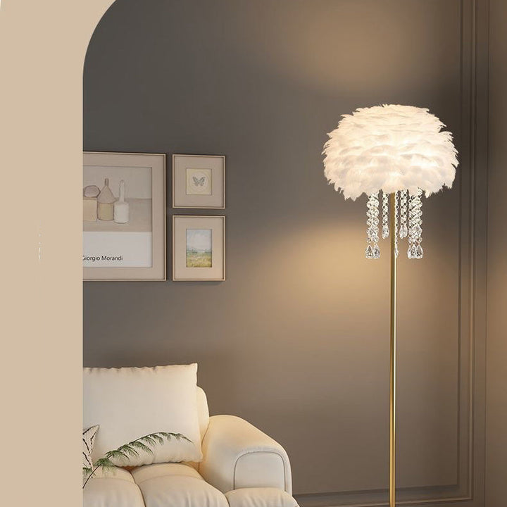 Contemporary Oval Crystal Floor Lamp