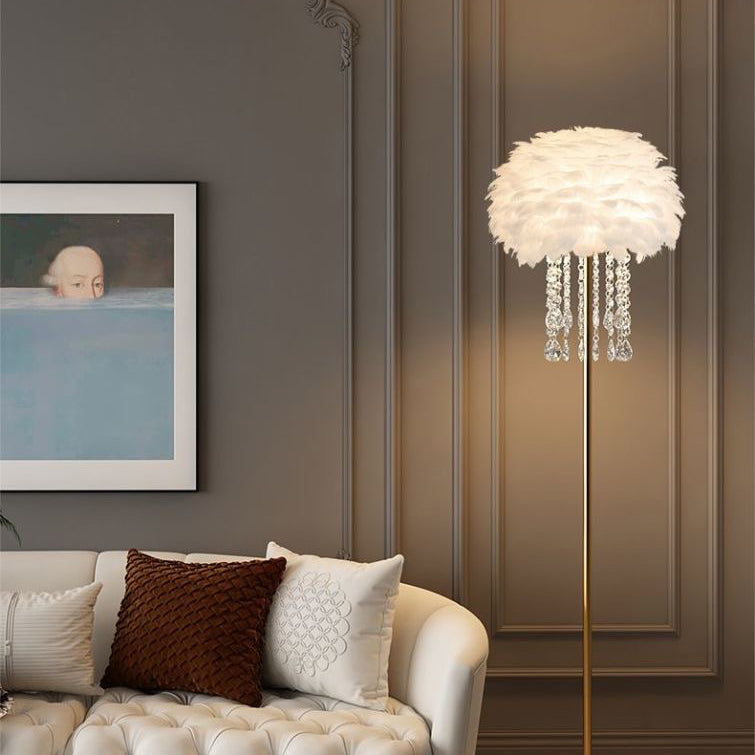 Contemporary Oval Crystal Floor Lamp