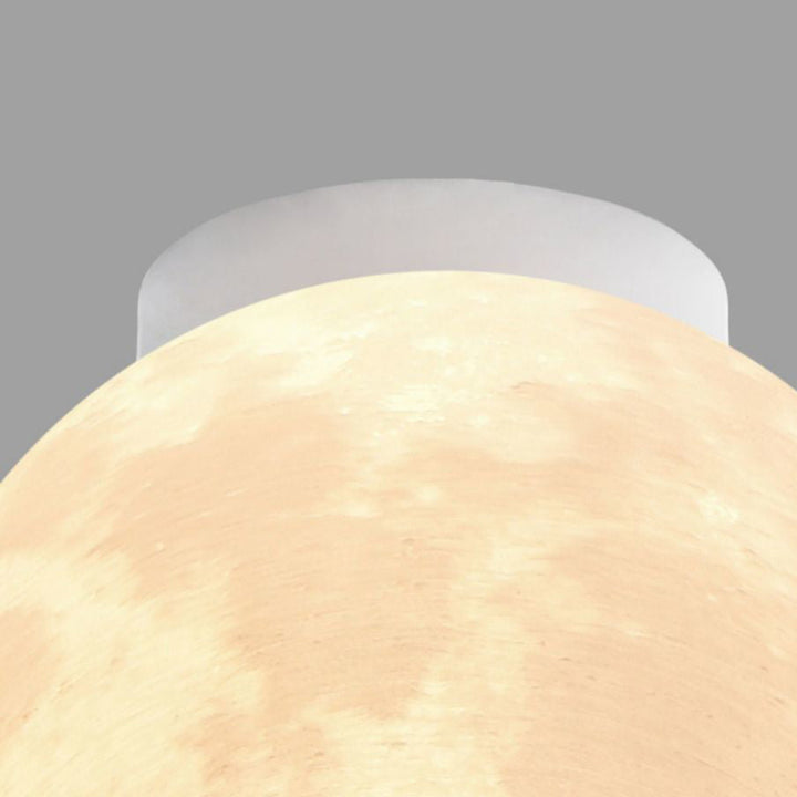 Contemporary Moon Resin Semi-Flush Ceiling Light