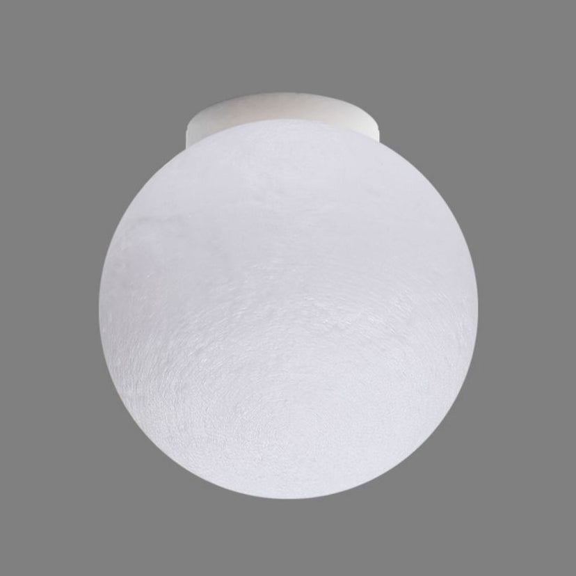 Contemporary Moon Resin Semi-Flush Ceiling Light