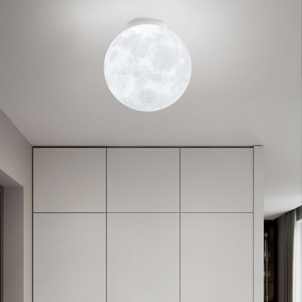 Contemporary Moon Resin Semi-Flush Ceiling Light