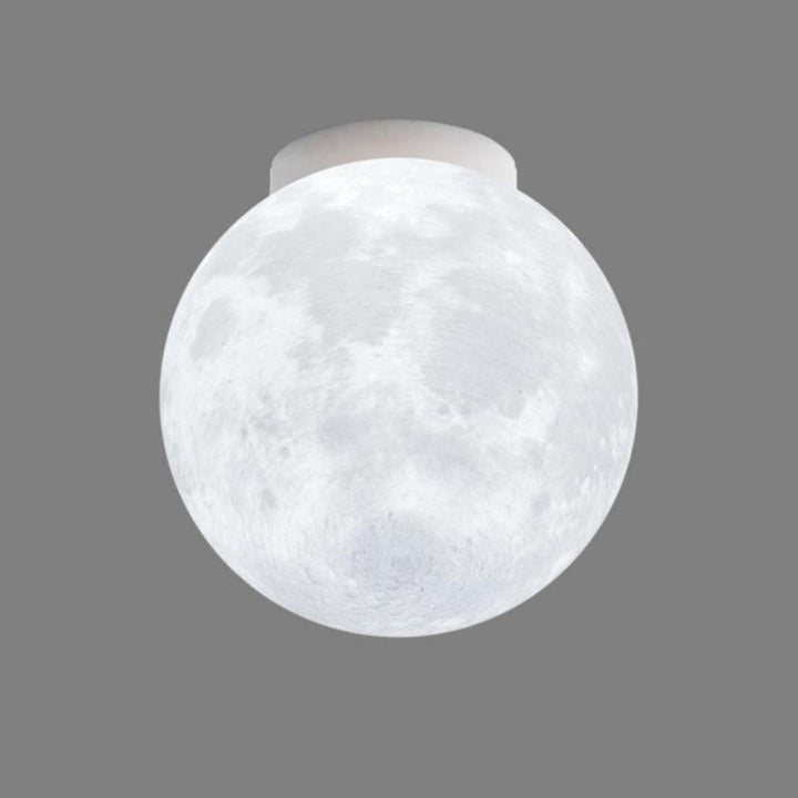 Contemporary Moon Resin Semi-Flush Ceiling Light