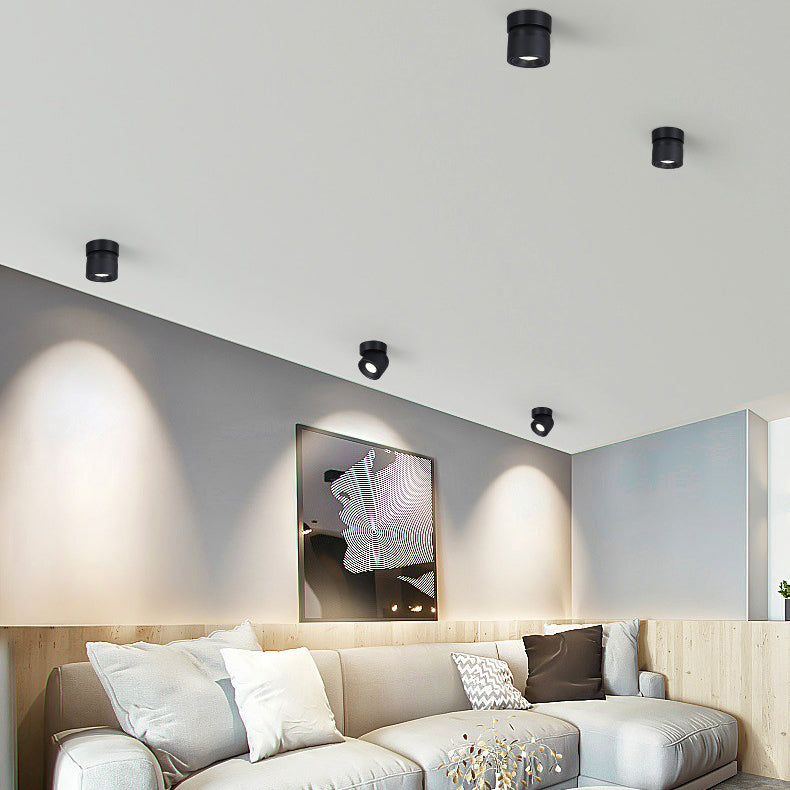 Modern Round Aluminum LED Semi-Flush Ceiling Light