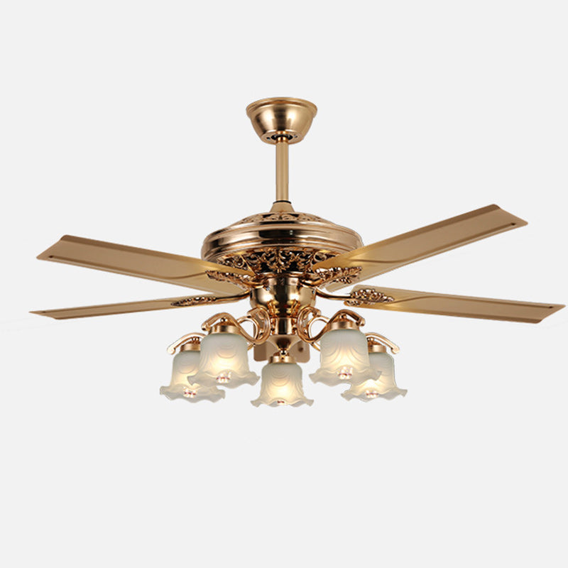 Traditional Glass 5-Light Ceiling Fan Light
