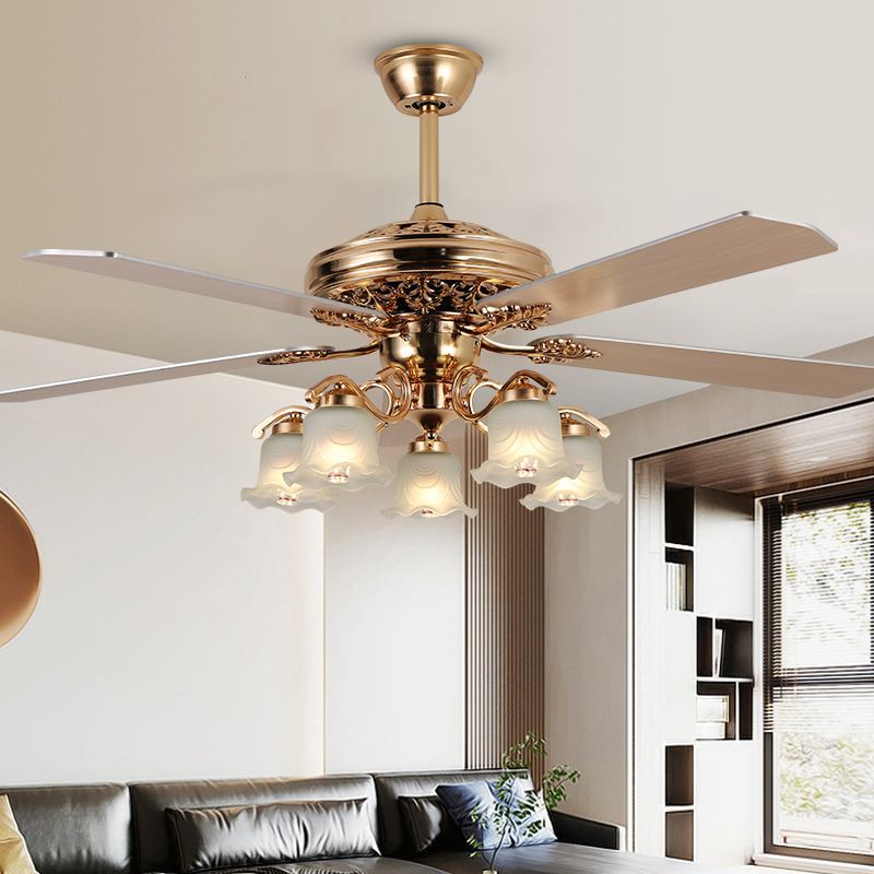 Traditional Glass 5-Light Ceiling Fan Light