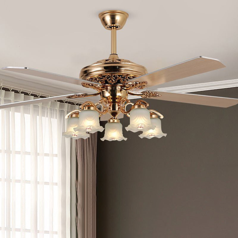 Traditional Glass 5-Light Ceiling Fan Light