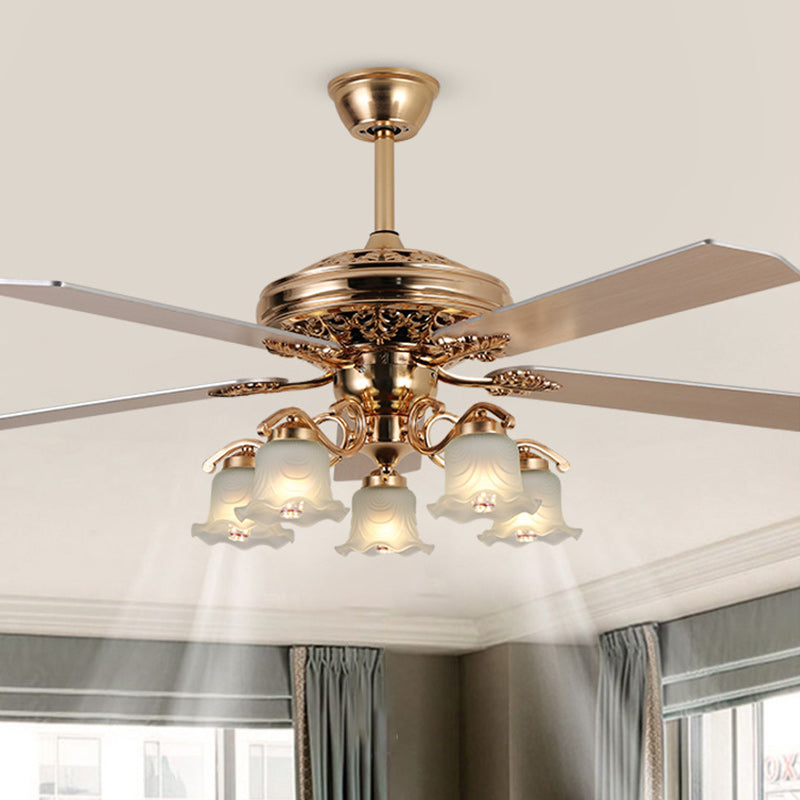 Traditional Glass 5-Light Ceiling Fan Light