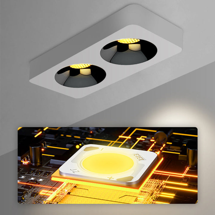 Minimalist Rectangular Iron LED Flush Mount Ceiling Light
