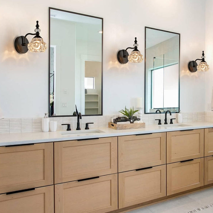 Contemporary Round Glass 4-Light Vanity Light
