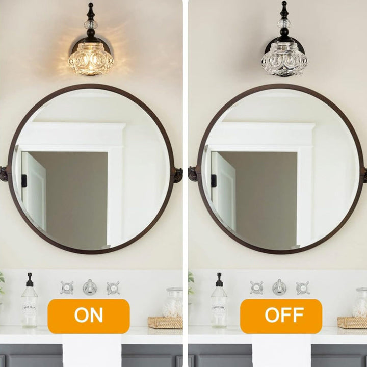 Contemporary Round Glass 4-Light Vanity Light