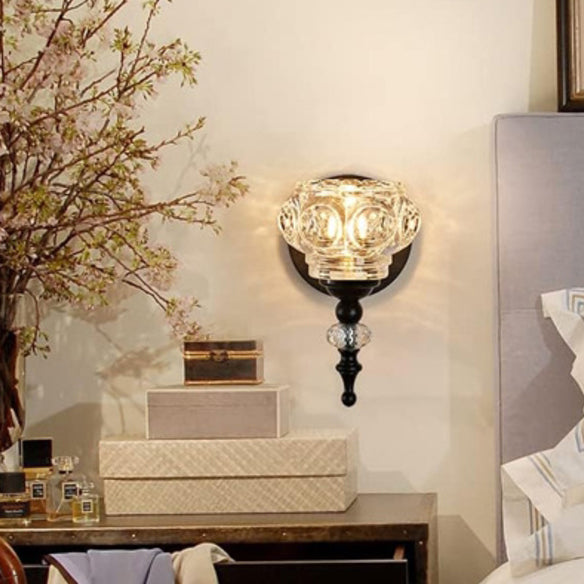 Contemporary Round Glass 4-Light Vanity Light