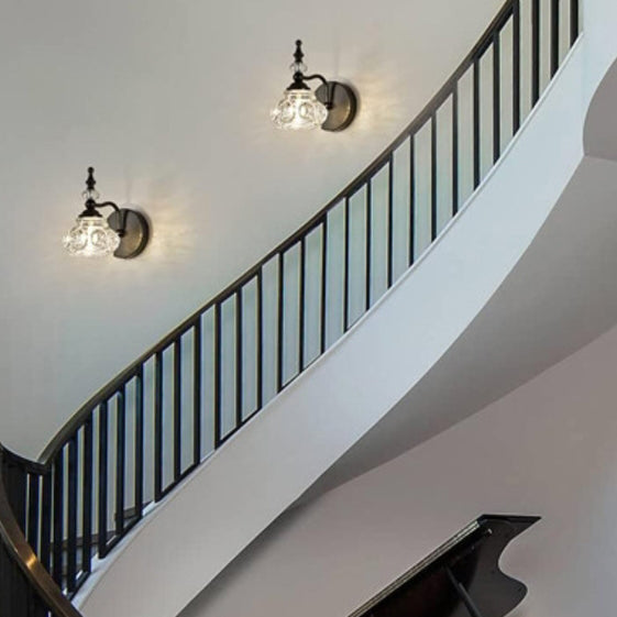 Contemporary Round Glass 4-Light Vanity Light
