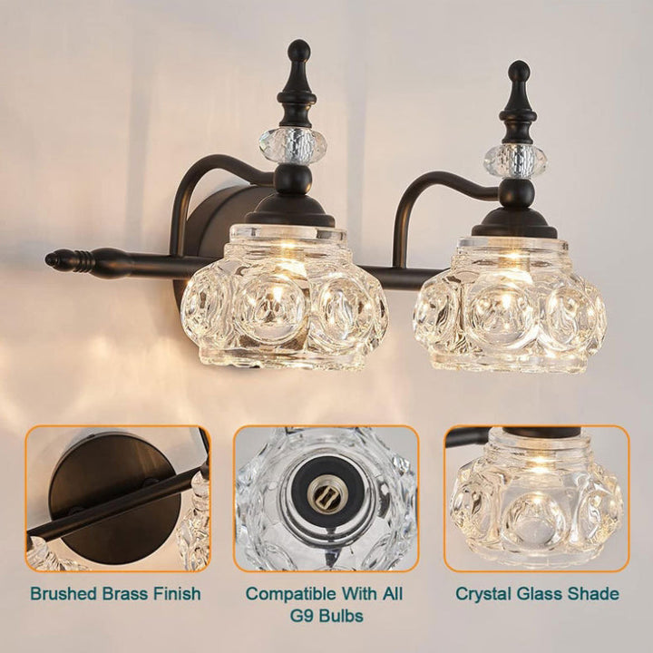 Contemporary Round Glass 4-Light Vanity Light