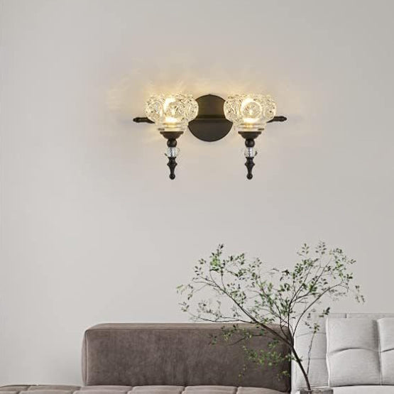 Contemporary Round Glass 4-Light Vanity Light