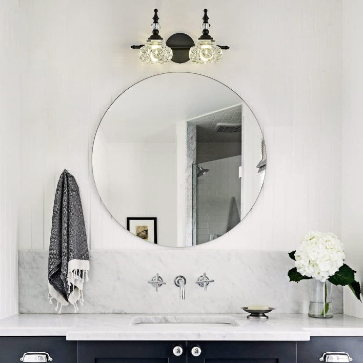 Contemporary Round Glass 4-Light Vanity Light