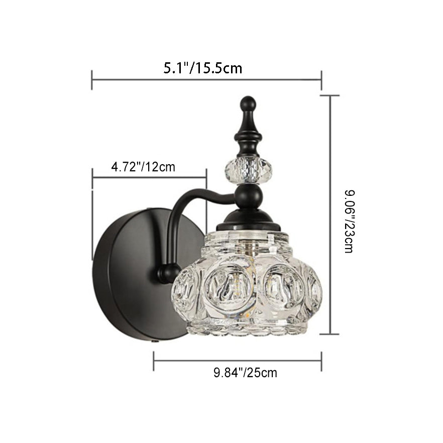 Contemporary Round Glass 4-Light Vanity Light